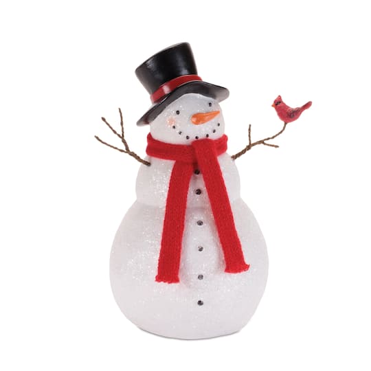 Melrose Holiday Snowman with Scarf & Cardinal Birds Set